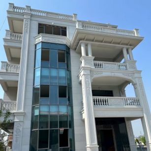 怀化 芝麻白花岗岩别墅外墙干挂效果展示