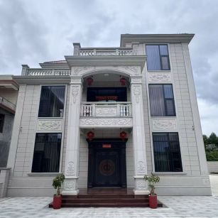 怀化 芝麻白石材别墅干挂案例展示