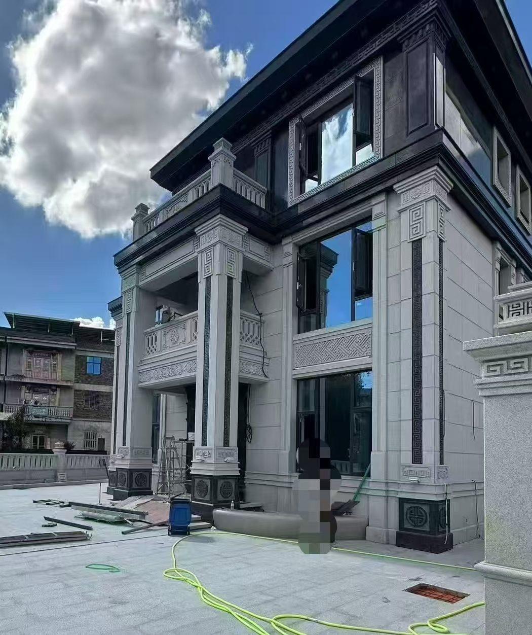 怀化 别墅干挂，芝麻白与芝麻黑完美配合