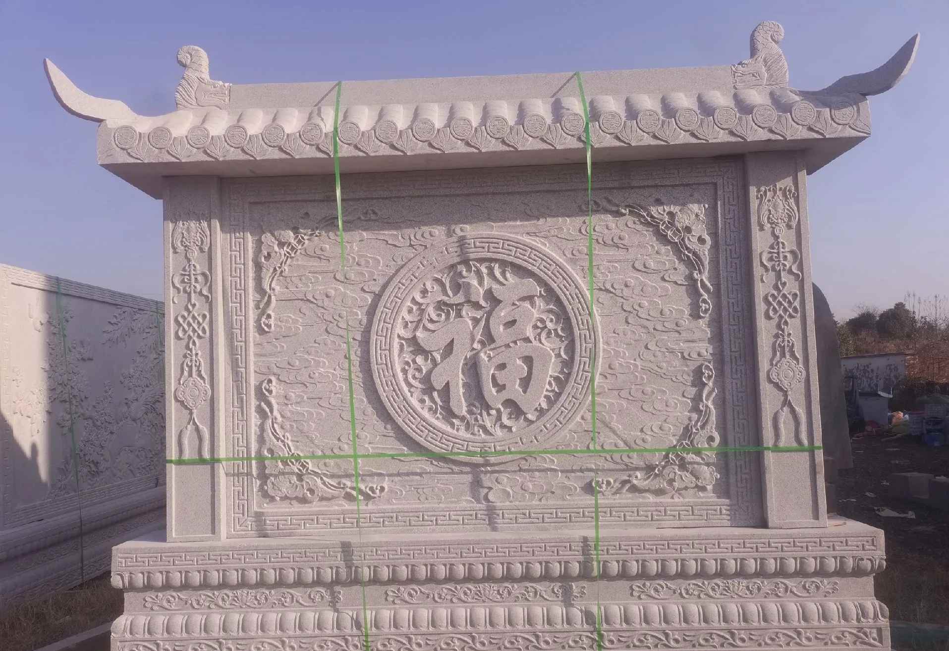 怀化 芝麻白花岗岩屏风，照壁，影壁