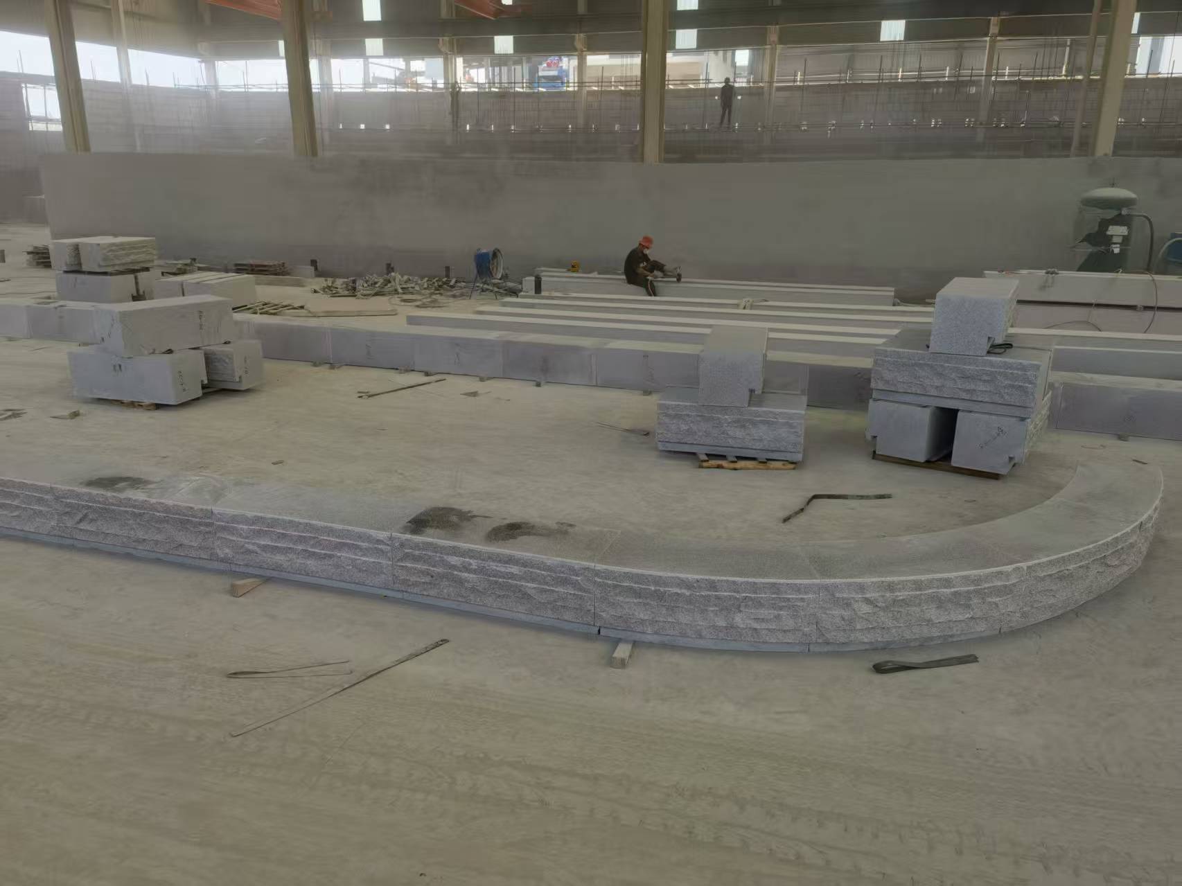 怀化 芝麻白整石坐凳（光面+自然面）